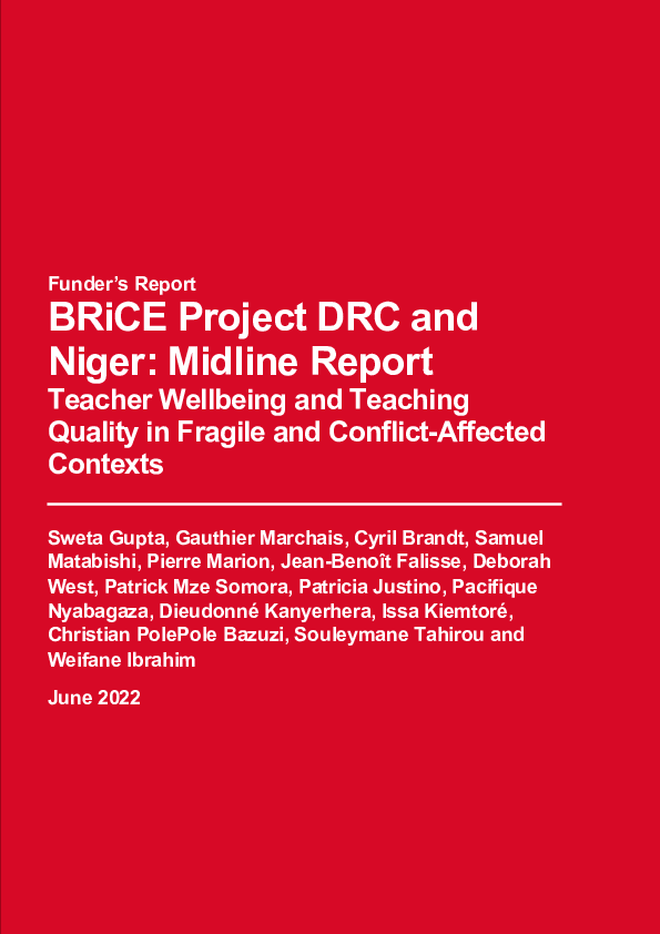 (PDF) Funder's Report BRiCE Project DRC and Niger: Midline Report ...