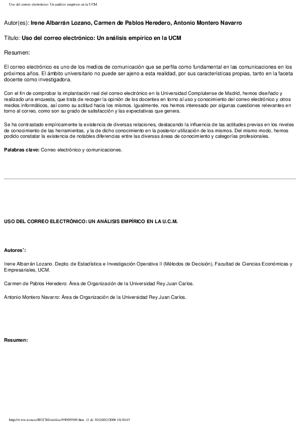  PDF Uso Del Correo Electr Nico Un An Lisis Emp Rico En La UCM 