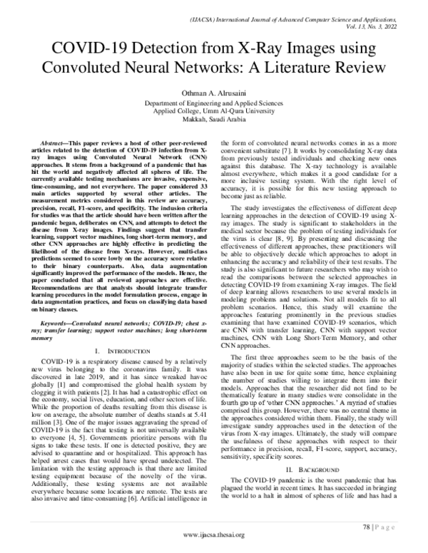 (PDF) COVID-19 Detection from X-Ray Images using Convoluted Neural ...