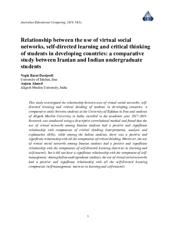 (PDF) Relationship between the use of virtual social networks, self ...
