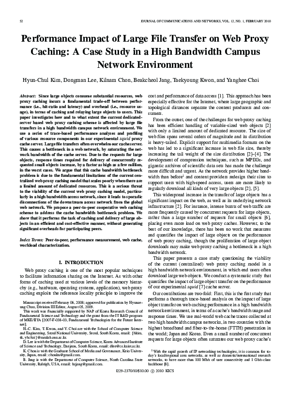 (PDF) Performance impact of large file transfer on web proxy caching: A ...