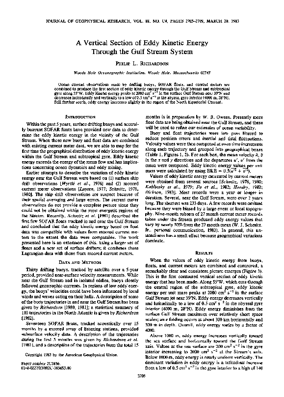 (PDF) A vertical section of eddy kinetic energy through the Gulf Stream ...