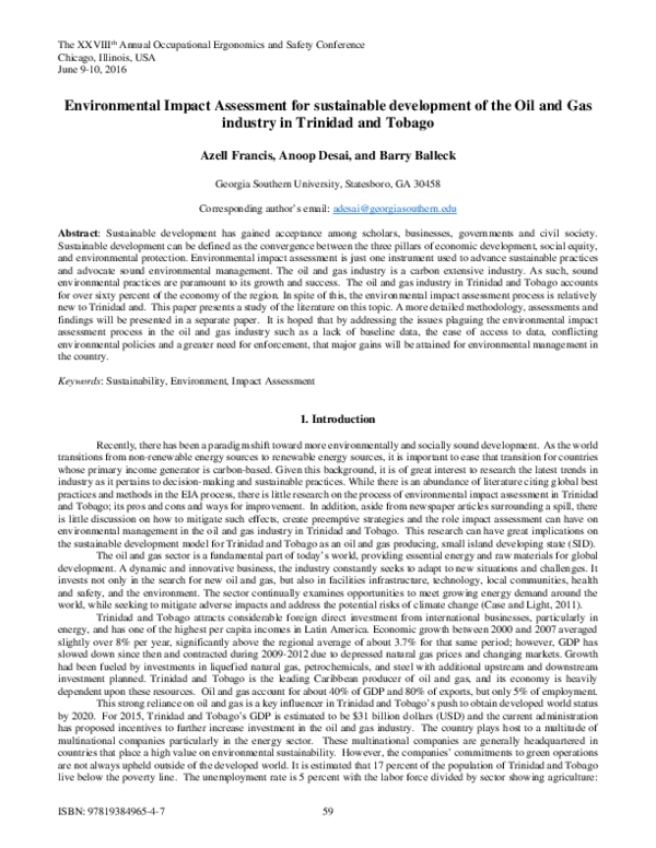 (PDF) Environmental Impact Assessment for sustainable development of ...