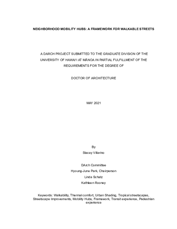 (PDF) Neighborhood Mobility Hubs: A Framework for Walkable Streets