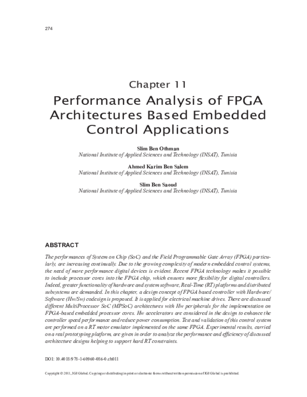 (PDF) Performance Analysis of FPGA Architectures based Embedded Control ...