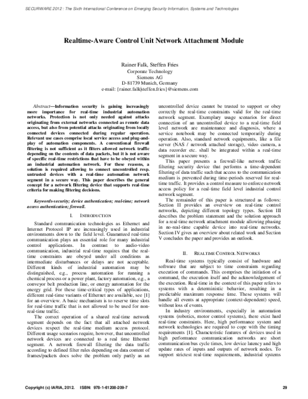 (PDF) RealtimeAware Control Unit Network Attachment Module Steffen