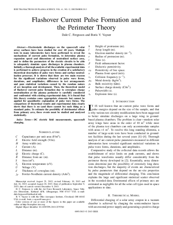 (PDF) Flashover Current Pulse Formation and the Perimeter Theory
