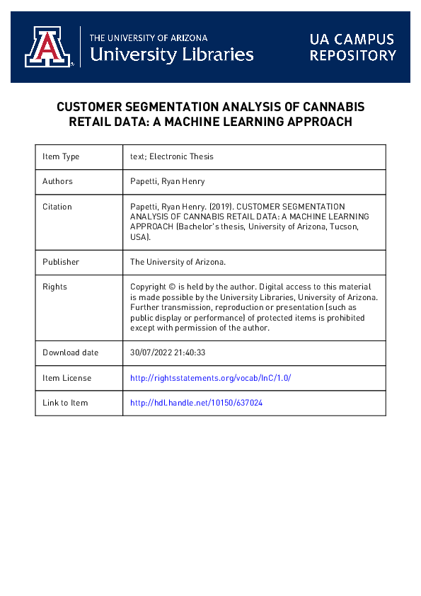 (PDF) Customer Segmentation Analysis of Cannabis Retail Data a Machine ...