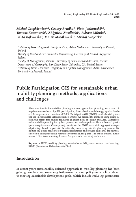 (PDF) Public Participation GIS for sustainable urban mobility planning ...