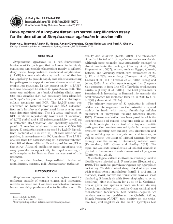 (PDF) Development of a loop-mediated isothermal amplification assay for ...