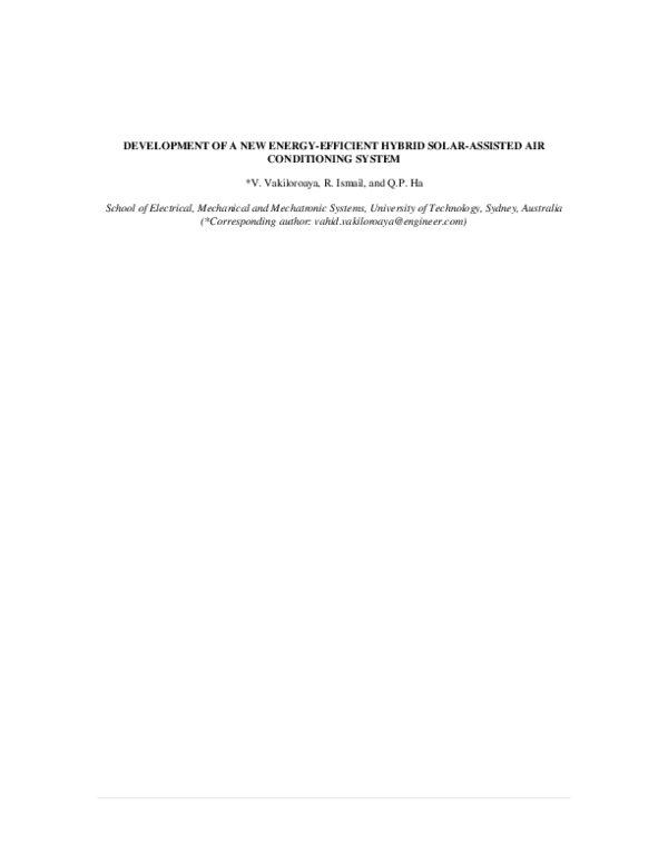 (PDF) Development of a New Energy-Efficient Hybrid Solar-Assisted Air ...