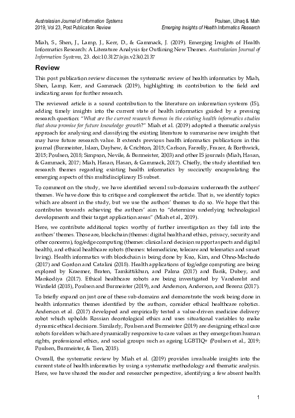 pdf-review-of-health-informatics-research-insights