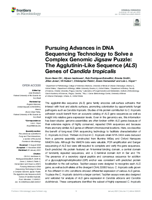 (PDF) Pursuing Advances in DNA Sequencing Technology to Solve a Complex ...