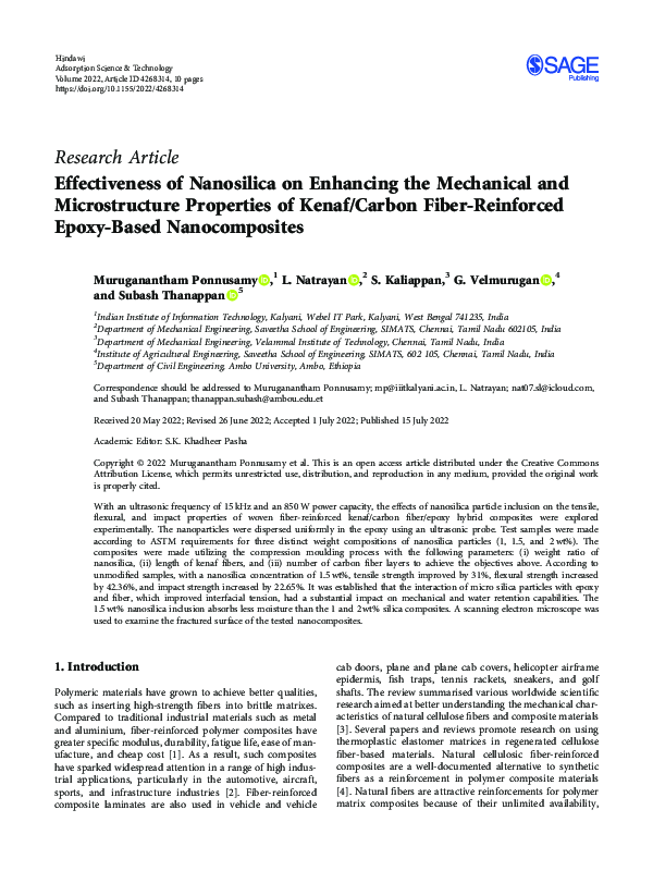 (PDF) Effectiveness of Nanosilica on Enhancing the Mechanical and