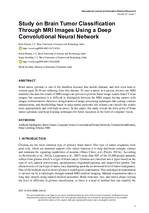 (PDF) Study on Brain Tumor Classification Through MRI Images Using a ...