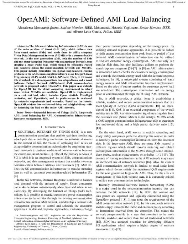 (PDF) OpenAMI: Software-Defined AMI Load Balancing