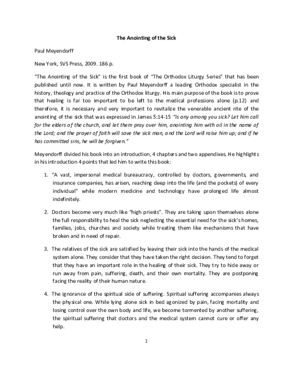 (PDF) Anointing of the Sick
