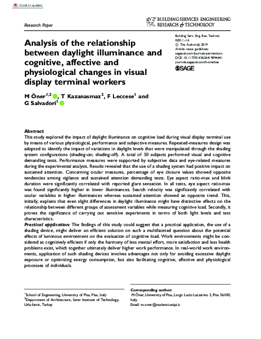 (PDF) Analysis of the relationship between daylight illuminance and ...
