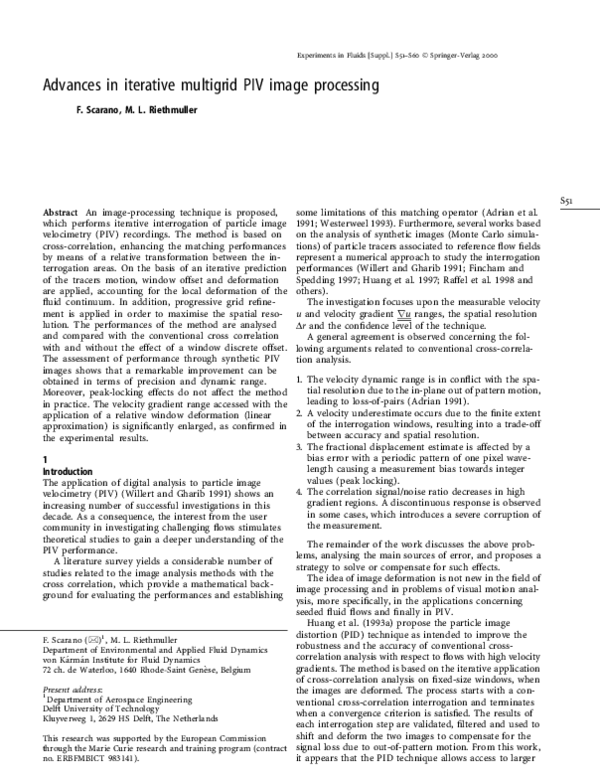 (PDF) Advances in iterative multigrid PIV image processing