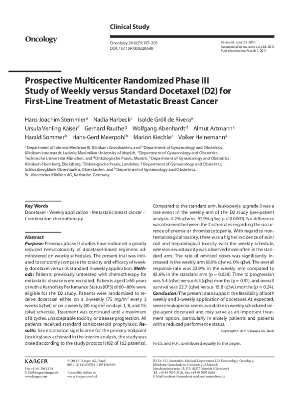 (PDF) Prospective Multicenter Randomized Phase III Study of Weekly ...