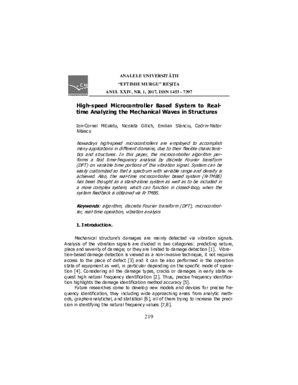 (PDF) High-speed Microcontroller Based System to Realtime Analyzing the ...