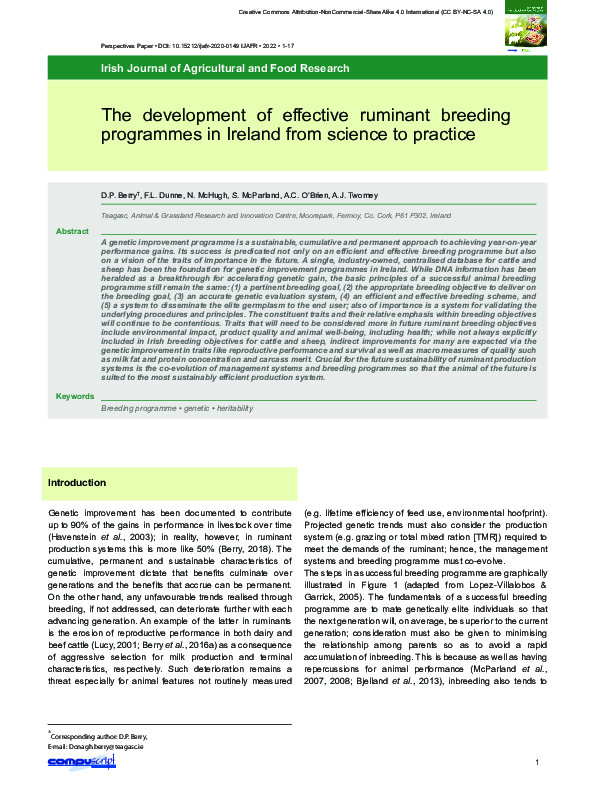 (PDF) The development of effective ruminant breeding programmes in ...
