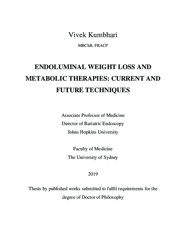 (PDF) Endoluminal weight loss and metabolic therapies: current and ...