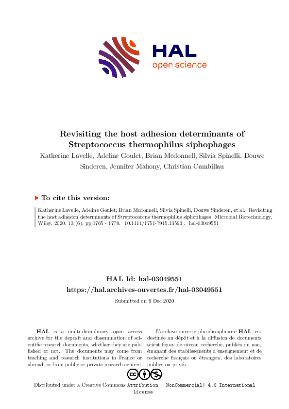 (PDF) Revisiting the host adhesion determinants of Streptococcus ...