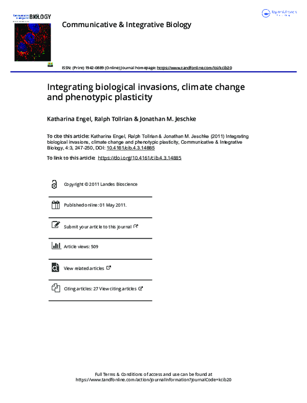 (PDF) Integrating biological invasions, climate change and phenotypic ...