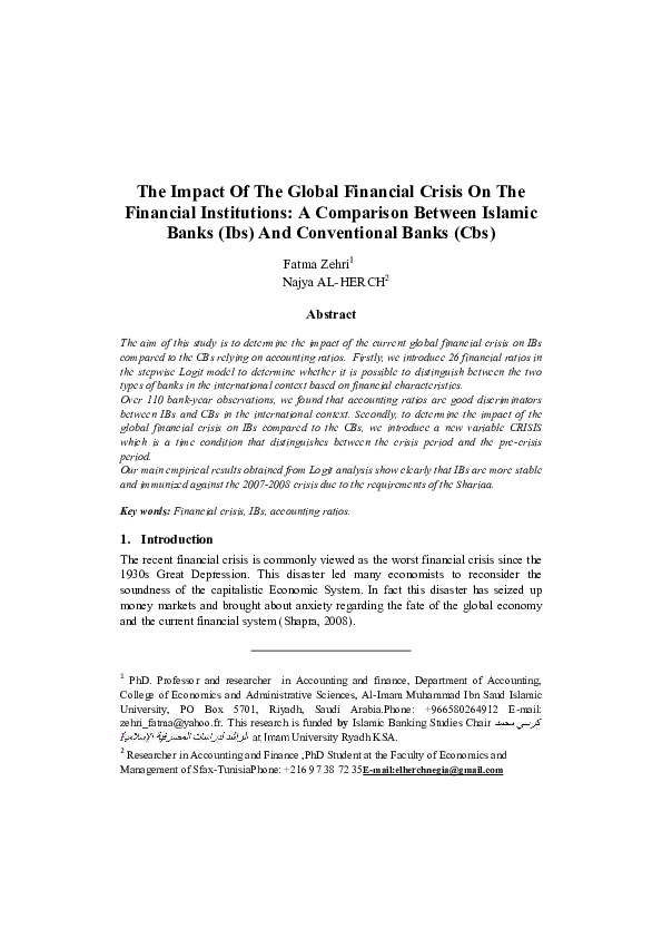 (PDF) The Impact of the Global Financial Crisis on the Financial ...