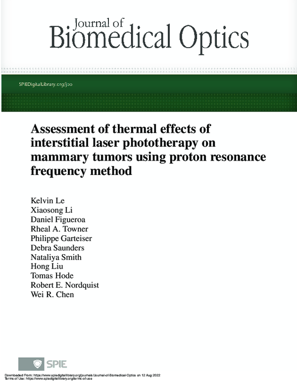 (PDF) Assessment of thermal effects of interstitial laser phototherapy ...