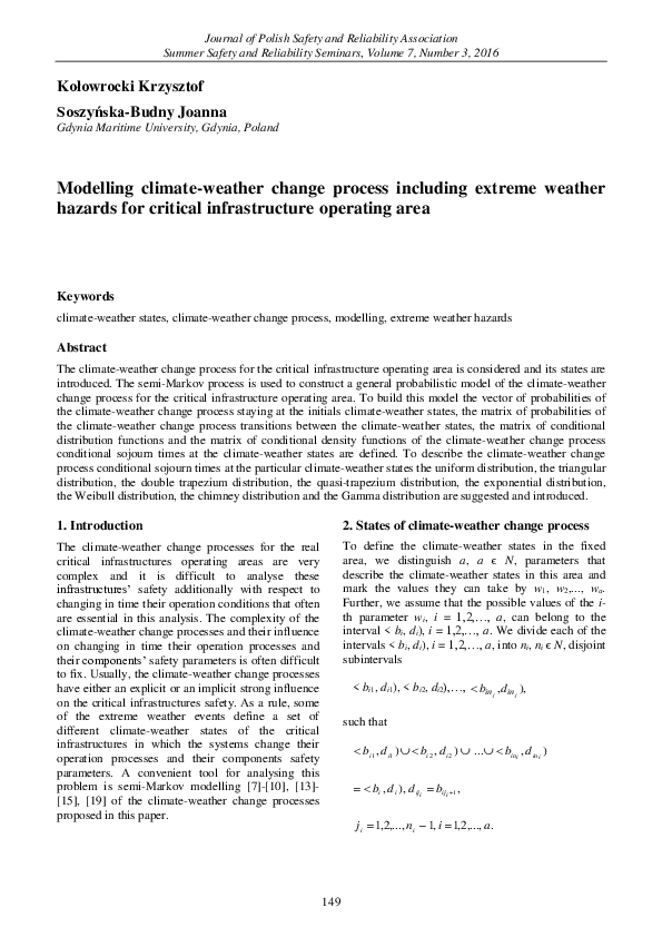 (PDF) Modelling climate-weather change process including extreme ...