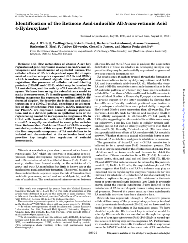 (PDF) Identification of the Retinoic Acid-inducible All-trans-retinoic ...