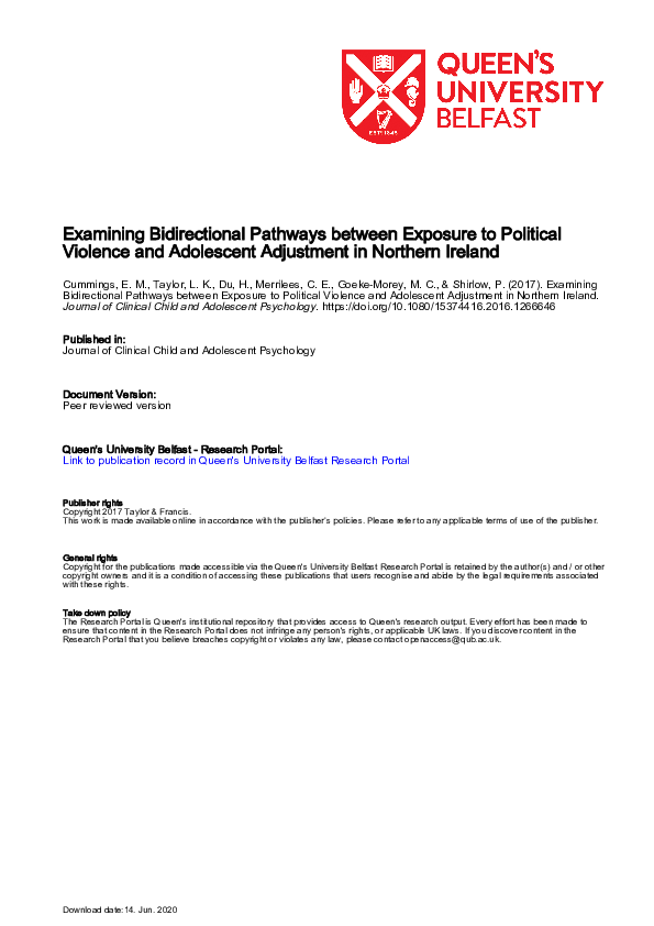 (PDF) Examining Bidirectional Pathways Between Exposure to Political ...