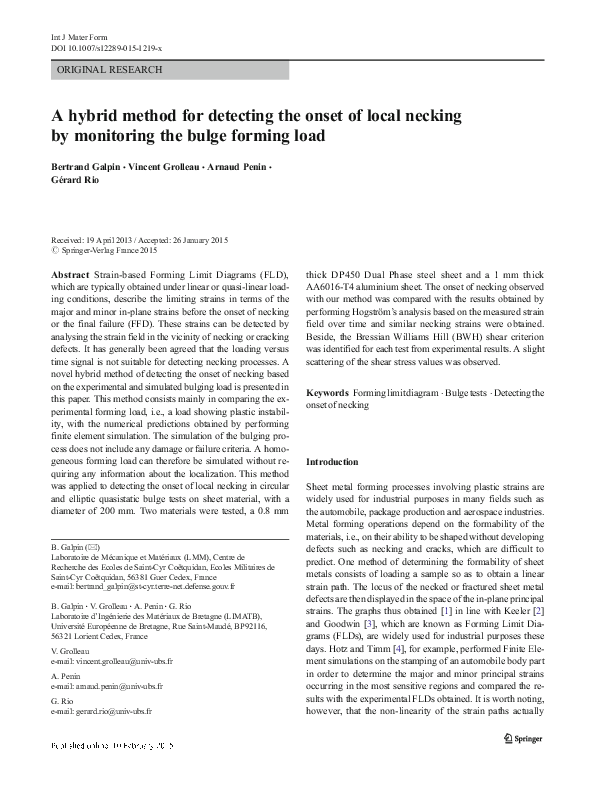 (PDF) A hybrid method for detecting the onset of local necking by ...