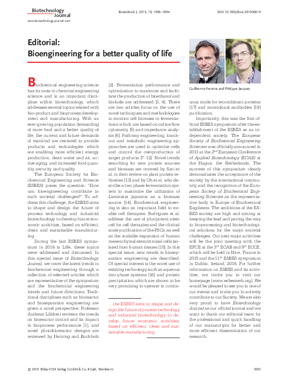 (PDF) Editorial: Bioengineering for a better quality of life