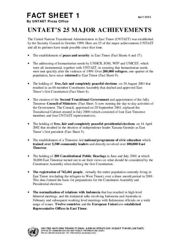 United Nations Transitional Administration in East Timor (UNTAET)