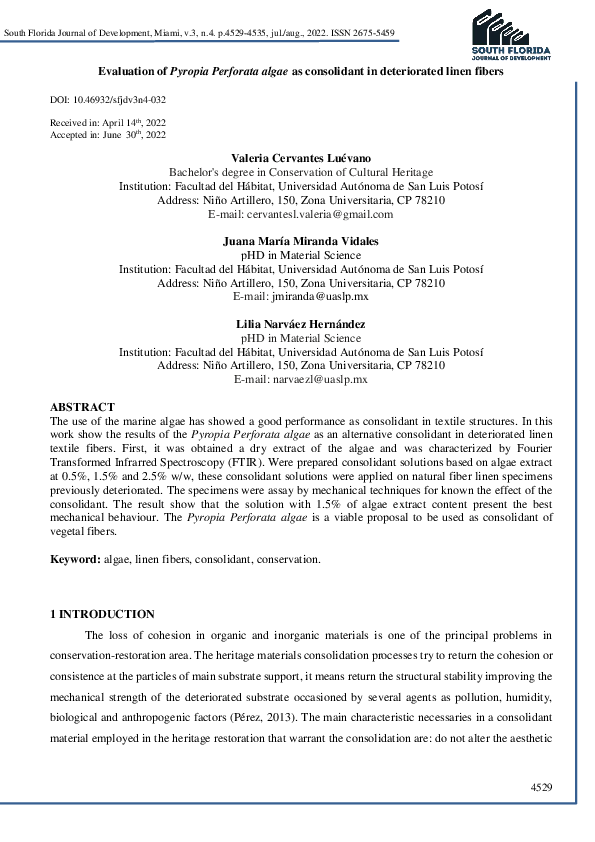(PDF) Evaluation of Pyropia Perforata algae as consolidant in ...