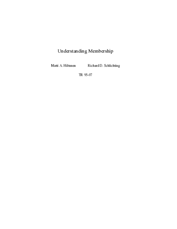 (PDF) Understanding Membership