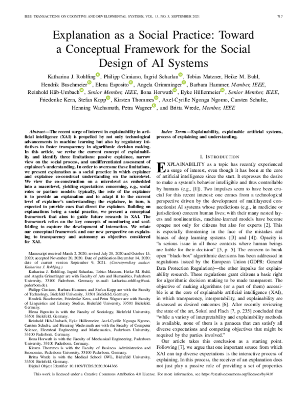 (PDF) Explanation as a Social Practice: Toward a Conceptual Framework ...