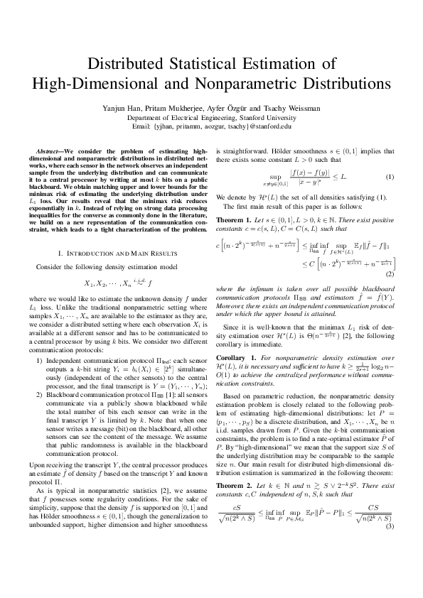 (PDF) Distributed Statistical Estimation of High-Dimensional and ...