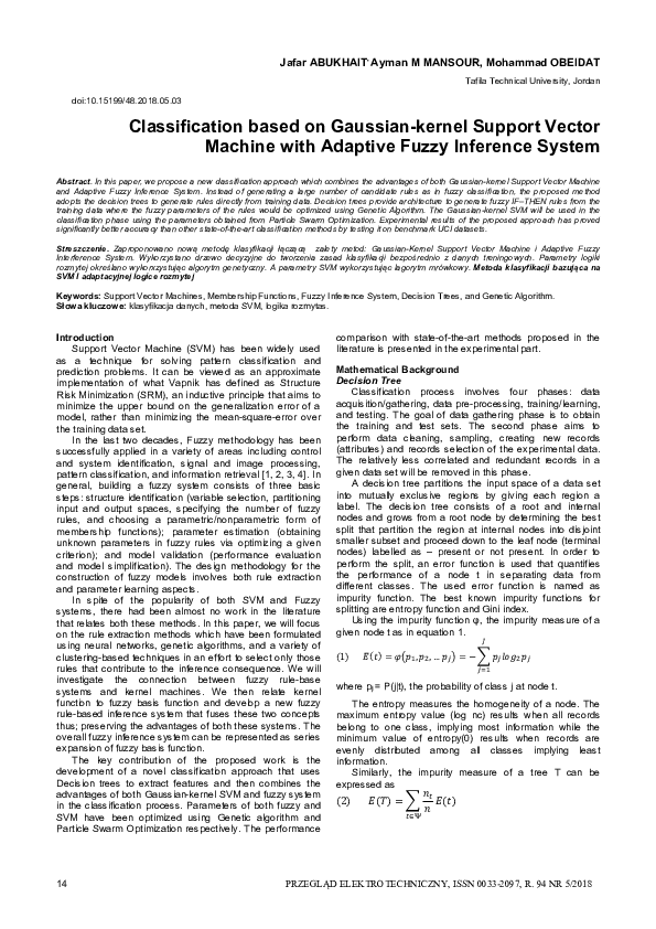 (PDF) Classification based on Gaussian-kernel Support Vector Machine ...