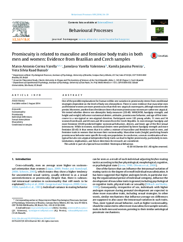 (PDF) Promiscuity is related to masculine and feminine body traits in ...