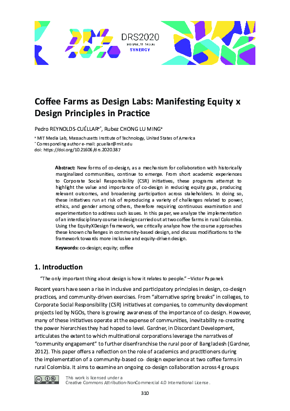 (PDF) Coffee Farms as Design Labs: Manifesting Equity x Design ...