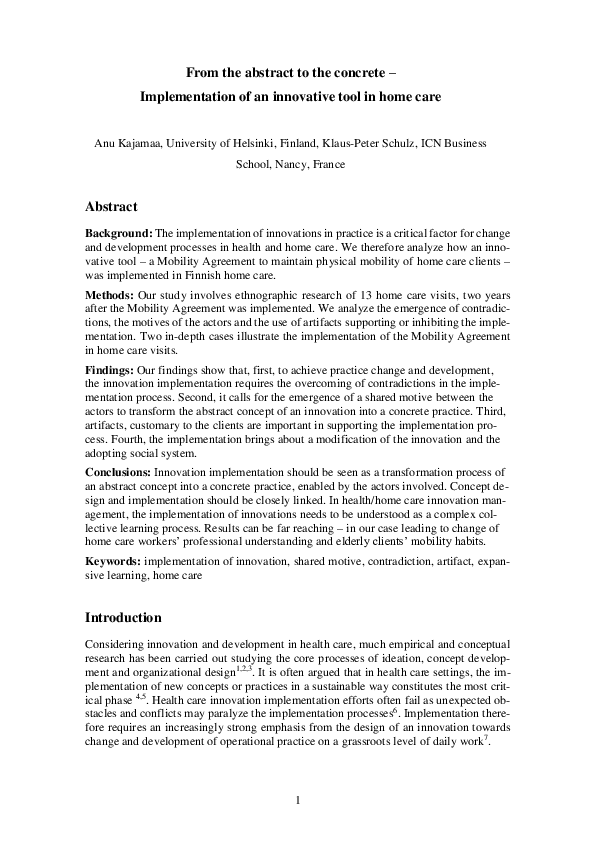 (PDF) From the abstract to the concrete – Implementation of an ...
