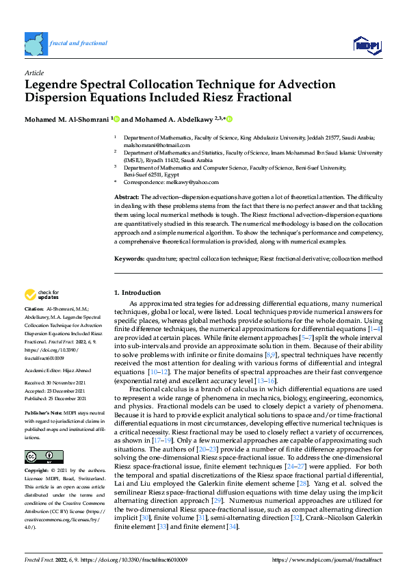 (PDF) Legendre Spectral Collocation Technique for Advection Dispersion ...
