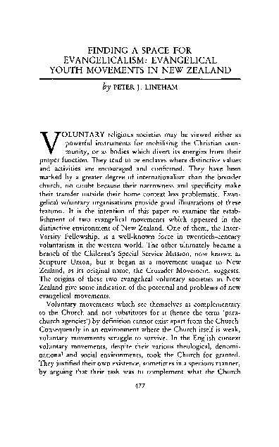 (PDF) Finding a Space for Evangelicalism: Evangelical Youth Movements ...
