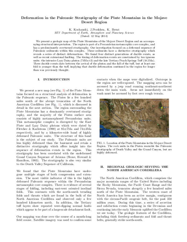 (PDF) Deformation in the Paleozoic Stratigraphy of the Piute Mountains ...