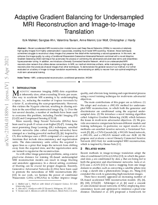 (PDF) Adaptive Gradient Balancing for Undersampled MRI Reconstruction ...