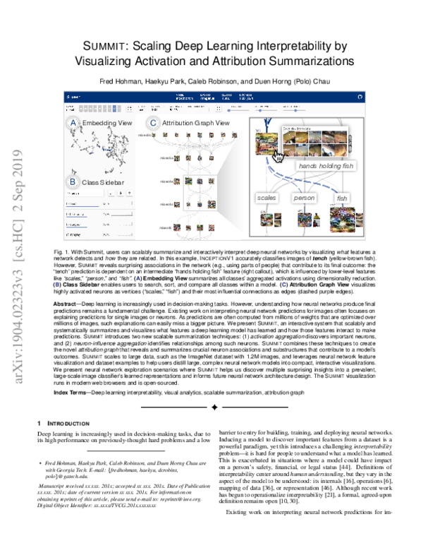 (PDF) Summit: Scaling Deep Learning Interpretability by Visualizing ...